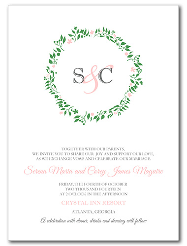 Simple Wreath Wedding Invitation