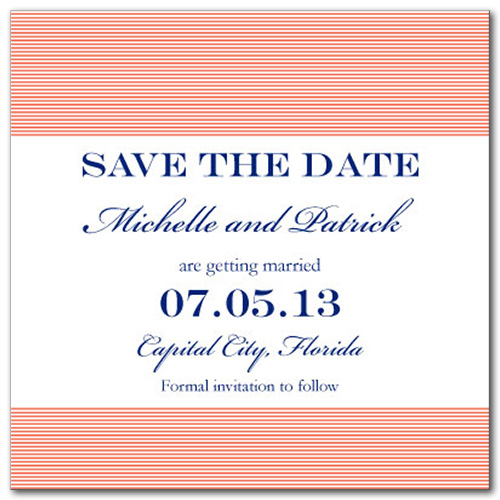 Simplistic Shore Square Save the Date Card