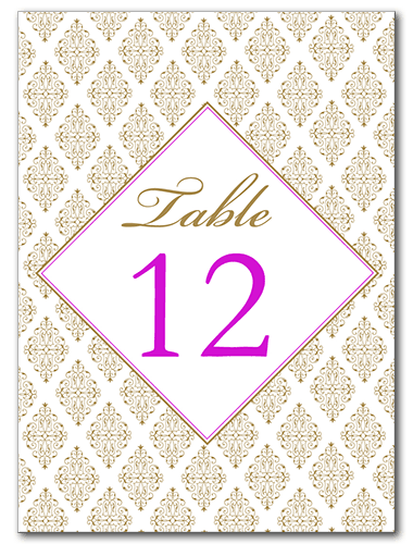 Sparkling Diamond Table Number 