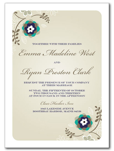 Summer Flourish Wedding Invitation