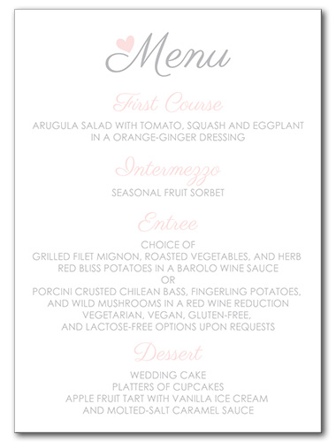 Sweet Promise Menu