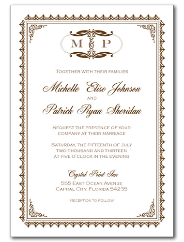 Traditionally Sweet Wedding Invitation