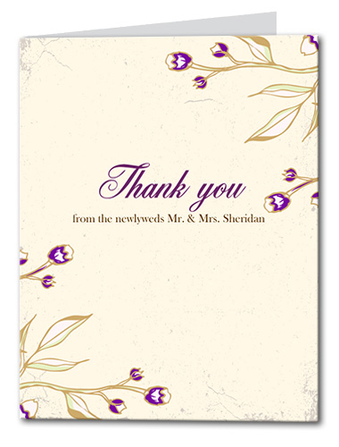 Victorian Magenta Thank You Card