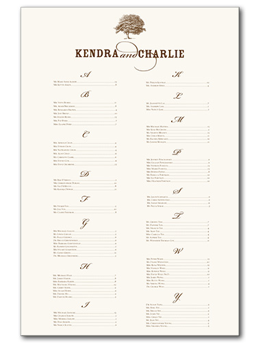 Wonderful Willow Seating Chart