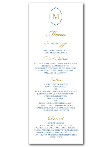 Yacht Club Menu