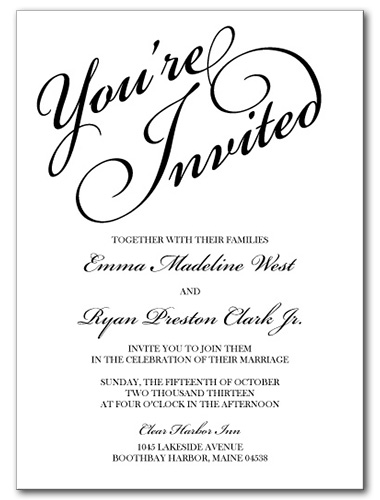 You're Invited Wedding Invitation
