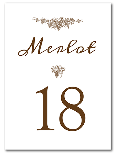 Elegant Vineyard Table Number 