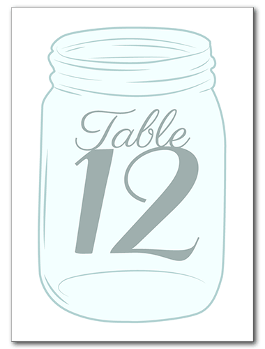 Mason Jar Table Number 