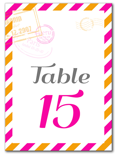 Pretty Postage Table Number 